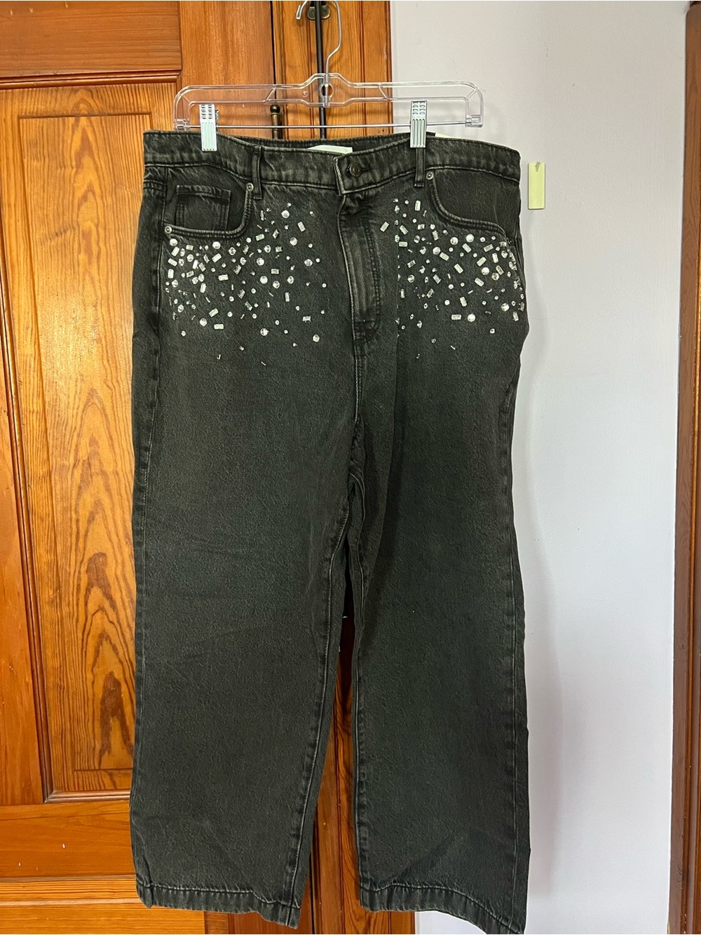 Loft Petite Jeweled Pocket High Rise Straight